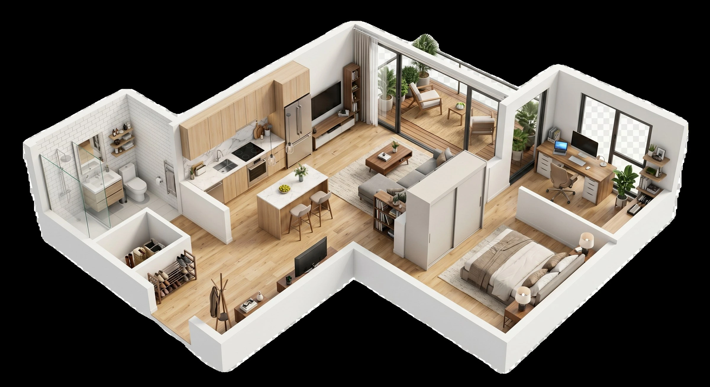 Floor plan drawing of The Bagby